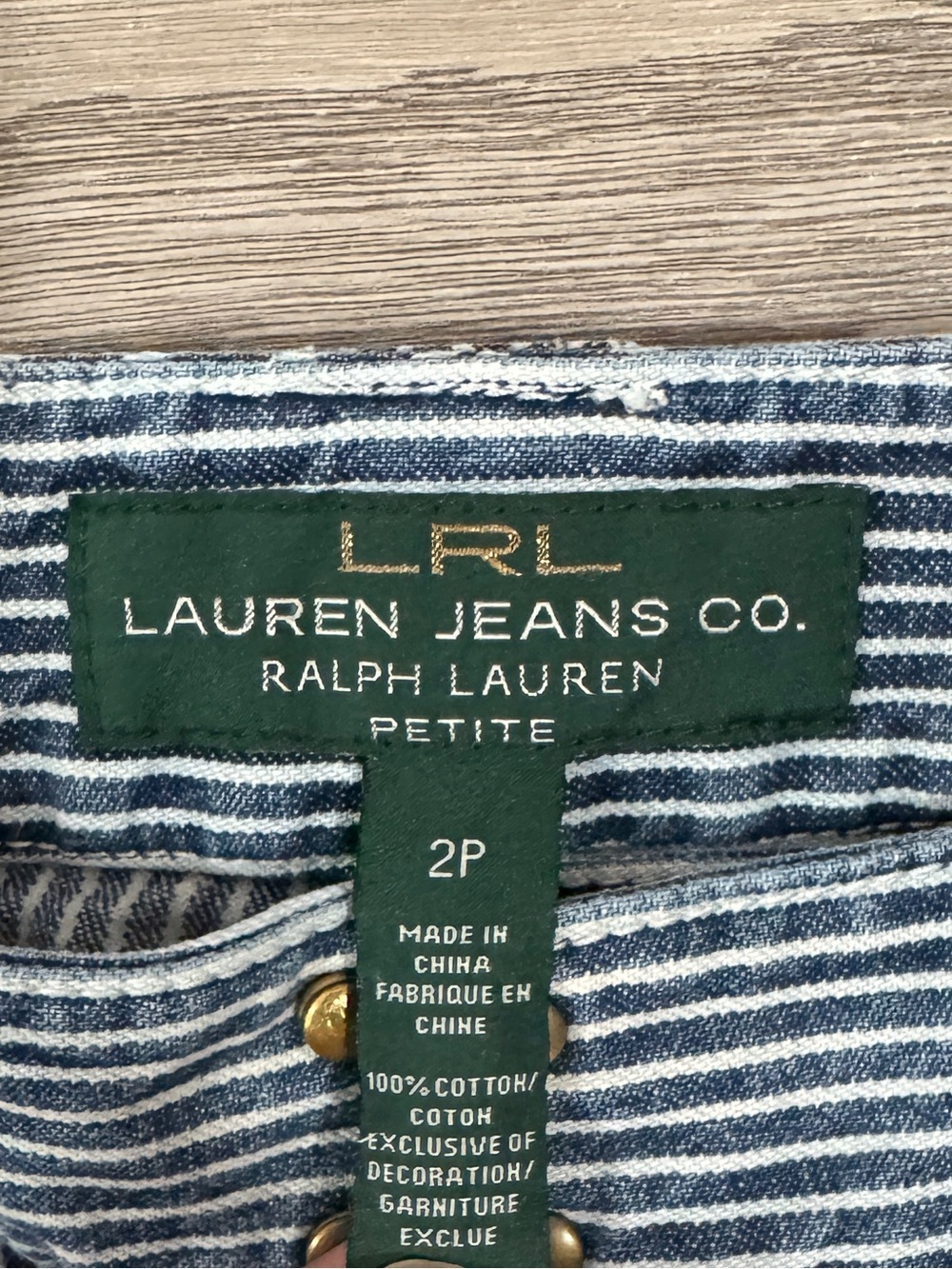 Lauren Ralph Lauren Blue And White Striped Cropped Pants Woman’s Size 2P - Picture 4 of 5